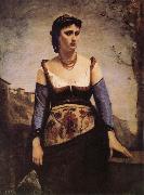 Jean Baptiste Camille  Corot Agostina oil on canvas